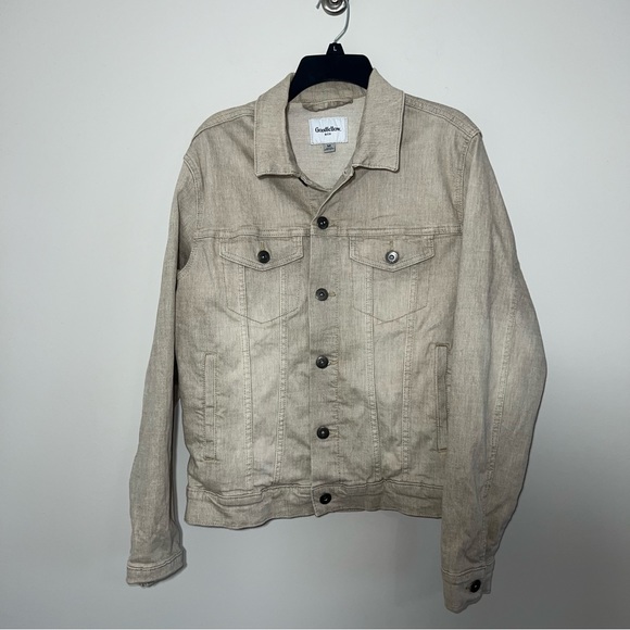 Goodfellow & Co. Mens Beige Trucker Jacket Size Medium - Picture 2 of 6